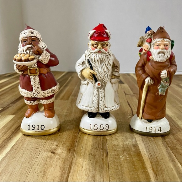VTG Memories of Santa Christmas Collection Ornaments Hand Painted Earthenware - Picture 3 of 10